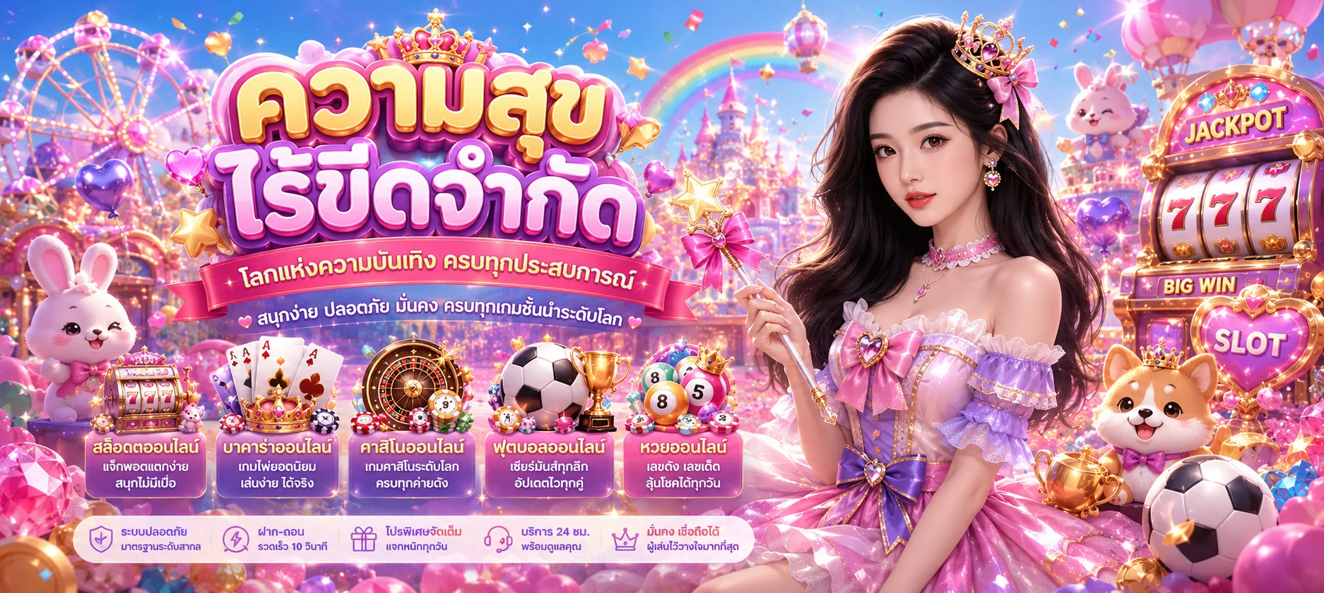 ภาพรวมบริการ MOLLY639 สล็อตคาสิโนหวยแทงบอลในเว็บเดียว